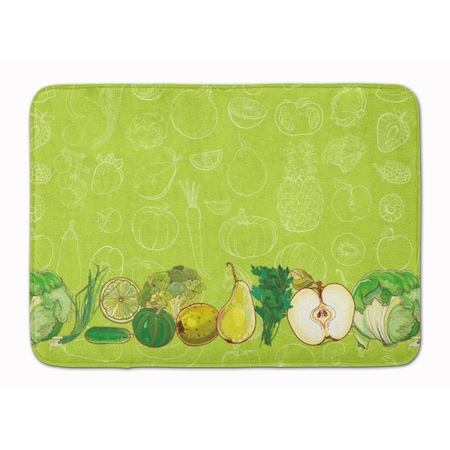 Carolines Treasures Fruits & Vegetables in Green Machine Washable Memory Foam Mat BB5135RUG
